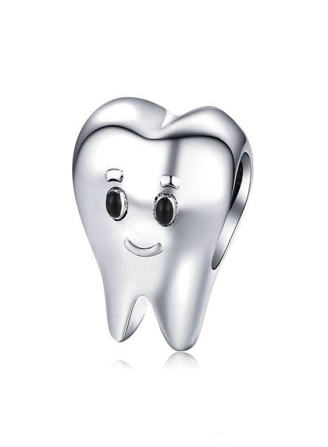 LAMOONY Smile Tooth 925 Sterling Silver Health Charm for Pandora Bracelet - Anniversary, Love, Birthday (A) - Image 1